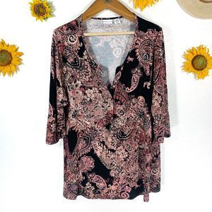 Tabitha Webb Floral Paisley 3/4 Sleeve Blouse Plus Size 2X Women’s